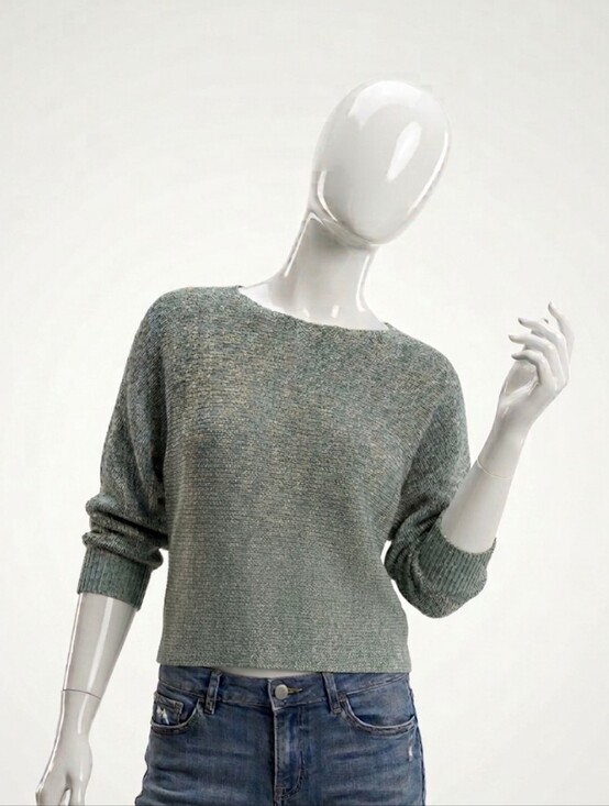 Mango Sweaters - Mango Sage Green Knit Sweater Fits XS-SM Batwing Dolman Sleeve
